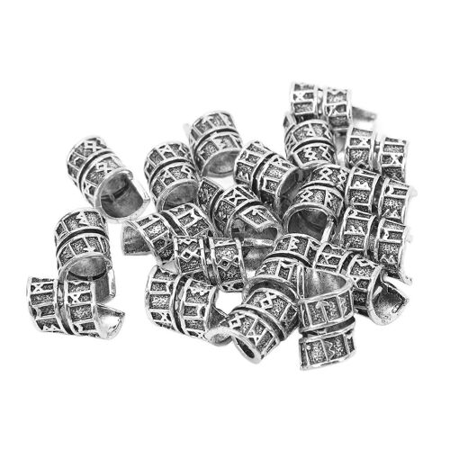 20Pcs Antique Dreadlocks Perles Grand Trou Cool À La Mode Perles de Barbe Pour Décoration De Cheveux Projet De DIY