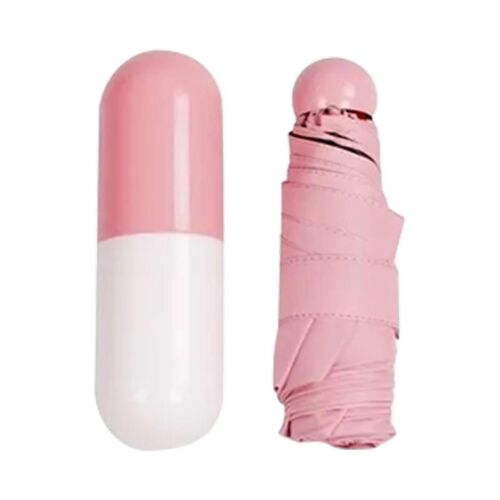 Parapluie De Poche Mini Parapluie Pliable Compact Rose Pour Les Jours Ensoleillés Et Pluvieux 6 Nervures De Parapluie