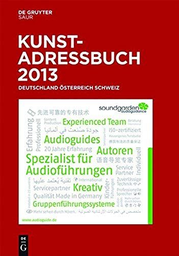 Kunstadressbuch Deutschland, Österreich, Schweiz 2013