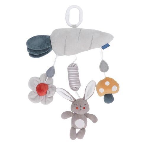 Peluche Suspendu Jouet Doux Carillon De Vent Portable Belle Forme Animal En Peluche Suspendu Jouet Gris Lapin Carotte