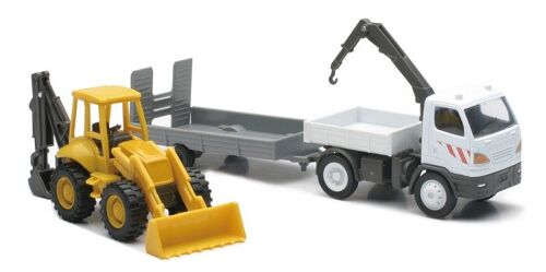 Camion Remorque Avec Tractopelle Ou Pelleteuse 1/43 New Ray-New Ray