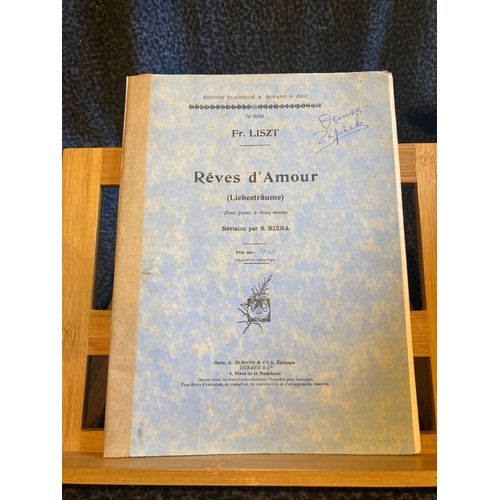 Franz Liszt Rêves D'amour Pour Piano Révision S. Riéra Éditions Durand N°9586