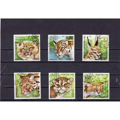 Timbres-Poste Du Laos (Félins)