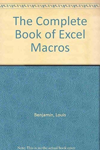 The Complete Book Of Excel Macros