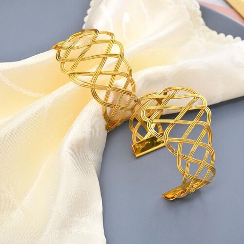 Cercles De Serviette En Fer Doré, Boucles Ornementales Modernes Pour Banquet, Anneaux De Serviette En Métal Doré