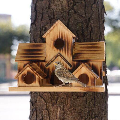 Nid D'oiseau En Bois Extérieur Pour La Décoration De La Maison, Nichoir, Jardin Naturel, Boîte De Jos D'élevage, J5v6, Créatif