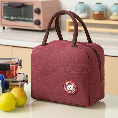 Sac à lunch isotherme ours de dessin animé pour femmes et enfants, sac isotherme, fermeture éclair, boîte à lunch thermique, sac de pique-nique