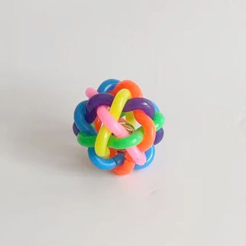Cloches Colorées Tissées En Tpr, Jouet Pour Chien, Boules Arc-En-Ciel À Mâcher Résistantes Aux Morsures