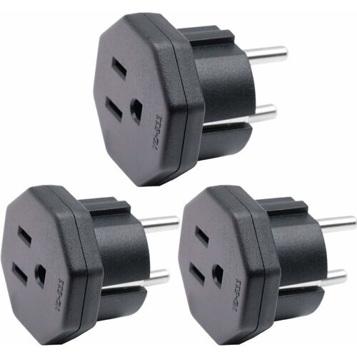 Us/Jp/Ca Prise Mâle Vers Eu/De/Fr/It/Es Prise Femelle, Us/Ca/Jp Prise Mâle Pour Appareil Électronique Adaptateur Femelle Eu À 2 Broches (3 Pièces Noir) Goodnice