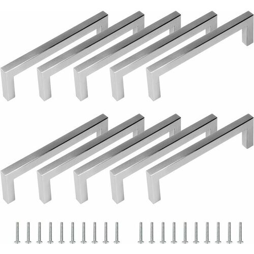 10 x 128 mm Trou de Perçage en Acier Inoxydable Argent Poignées de Meubles Poignée de Barre (Diamètre du tube: 12 x 12 mm) goodnice