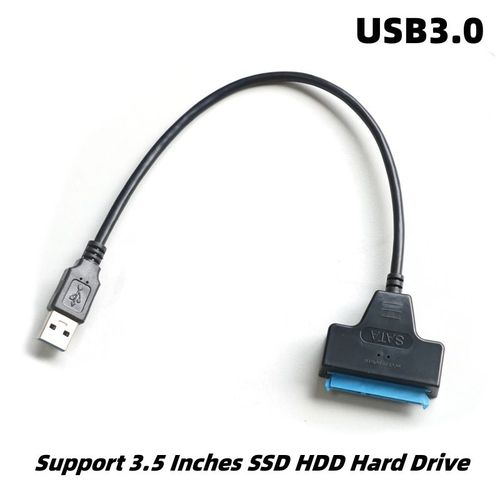 Câble adaptateur SATA 3 vers USB 3.0,6Gbps,données haute vitesse,adaptateur SMito Procureur avec port d'alimentation,prise en charge du disque dur SSD HDD - Type black with DC