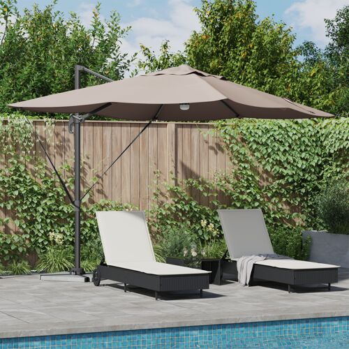 Vidaxl Parasol Déporté - Taupe Taupe Tissu Grand Réglable En Hauteur
