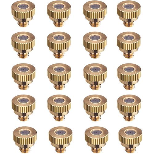 SUPERFOG - Lot de 20 buses en laiton pour systèmes de brumisation. Filetage compatible avec 99% des systèmes. Orifice de 0,3 mm.
