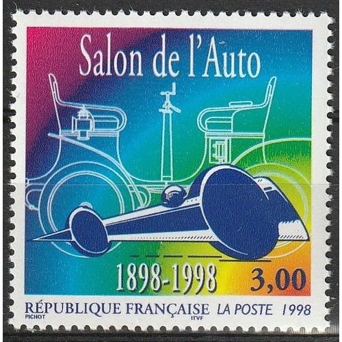 Centenaire Du Salon De L'auto. Dessin D'un Bolide Et D'une Dion-Bouton 1998 Timbre Neuf** N° 3186