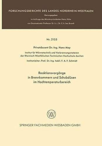 Reaktionsvorgänge In Brennkammern Und Schubdüsen Im Hochtemperaturbereich