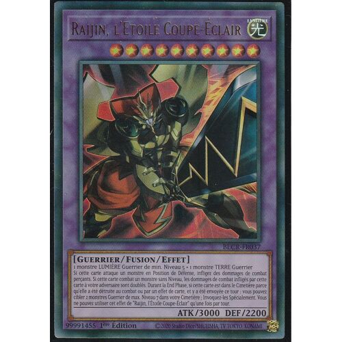 Carte Yu-Gi-Oh - Raijin , L'etoile Coupe-Eclair - Blcr-Fr037 - Ultra-Rare -