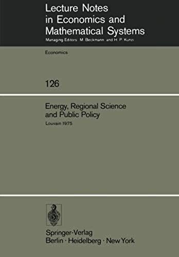 Energy, Regional Science And Public Policy