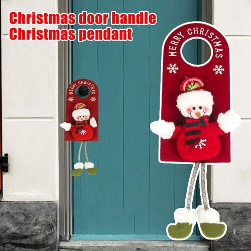 Cintre de porte de noël, mignon bonhomme de neige, décoration de poignée de porte d'intérieur, ornement de noël pour maison, décoration de porte d'hôtel