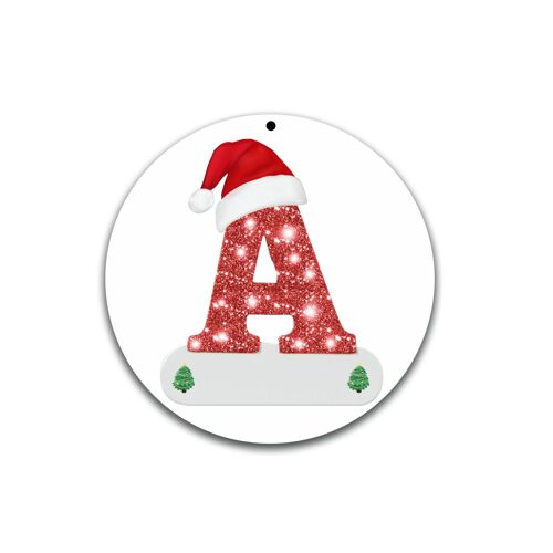 Pendentif en forme de lettres pour arbre de noël, 26 lettres, pour la maison, en acrylique, à faire soi-même, décoration pour le nouvel an, 2022