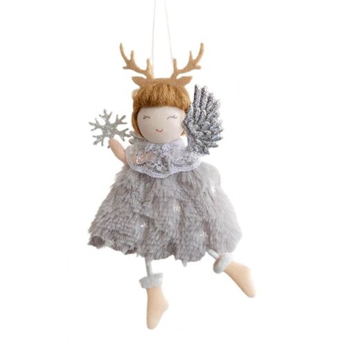 Pendentif ange en tissu écologique, ornements de noël, accessoires pour photos, délicat, rose, gris