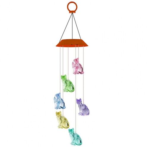 Lampe Led Solaire En Forme De Chat, Cloche À Vent, Changement De Documents, Étanche, Décoration De Jardin, Cour