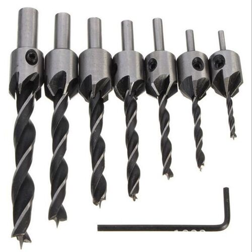 Grosse réduction 8 pièces/ensemble! Perceuse à fraise, ensemble de presse à mèche, alésoir à chanfrein en acier à grande vitesse, outils électriques pour le travail du bois