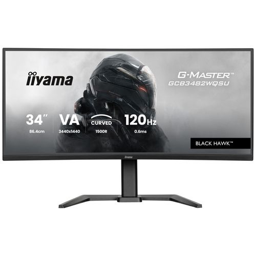 Iiyama GCB3482WQSU-B1 - Écran LED - jeux - incurvé - 34" - 3440 x 1440 WQHD @ 120 Hz - VA - 500 cd/m² - 3000:1 - 0.6 ms - 2xHDMI, DisplayPort - haut-parleurs