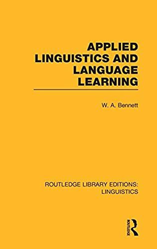 Applied Linguistics And Language Learning