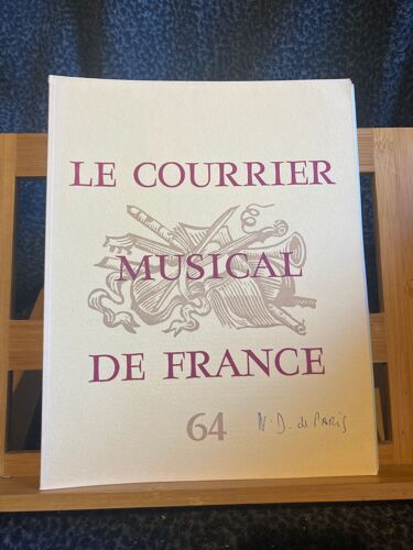 Le Courrier Musical De France N°64 4e Trimestre 1978