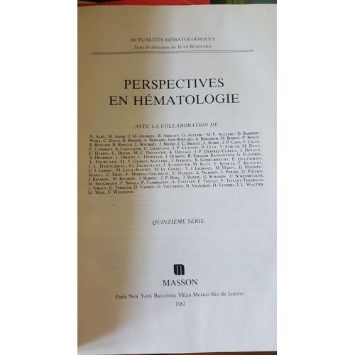 Perspectives En Hematologie