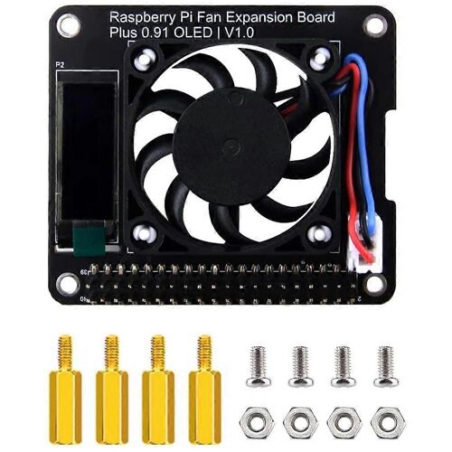Chapeau de ventilateur pour modèle B, pour carte d'extension GPIO de ventilateur PWM avec écran OLED de 0,91 pouce