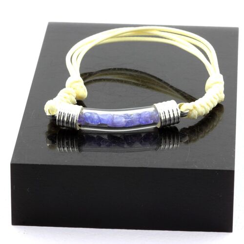 Bracelet Tanzanite Brut. Couleur Beige.
