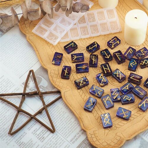 Moule En Résine De Silicone Pour Bijoux, Moules En Cristal, Symbole De Rune, Signe D'énergie Miroir, Outil De Bricolage, 2 Pièces