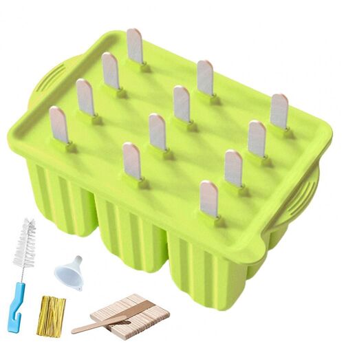 Moule À Crème Glacée Réutilisable Antiadhésif, Souple, Flexible, 12 Grilles, En Silicone, Pour Sorbet, Cube, Fourniture Domestique, 1 Ensemble