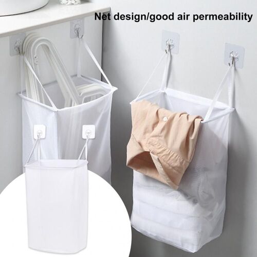 Mir à linge mural en tissu respirant, sac de rangement pour vêtements sales, panier à linge en maille, fournitures pour la maison