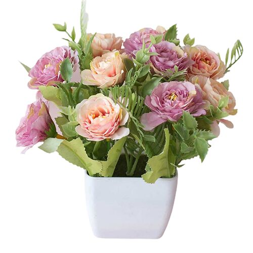 Joli faux bonsaï artificiel aux couleurs vives, Pot de fleurs ornementales pour Table de bureau, ornement de fleurs en Pot
