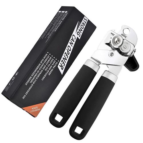 Ouvre-Boîte En Acier Inoxydable Avec Prise Confortable, Coupe Continue Lisse, Protection Contre La Rouille, Tranchant, 18 Canettes, 18 Canettes