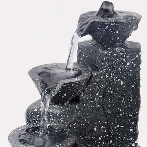Petite fontaine avec lumière LED, cascade intérieure, brittop, maison, bureau, chambre, relaxation, méditation