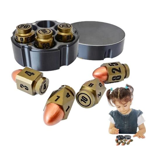 Ensemble de dés polyèdre à 6 faces en métal D6, jeu amusant pour la famille, ornement pour la maison, accessoires pour pub club