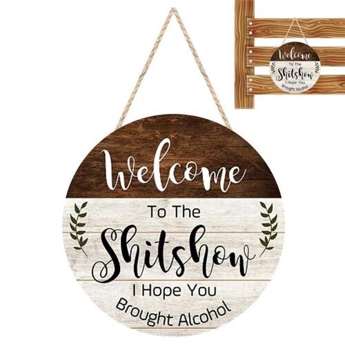 Panneau de bienvenue rond en bois pour porte d'entrée, décoration parfaite pour les grands-parents, 3D Welcome Home Hanger