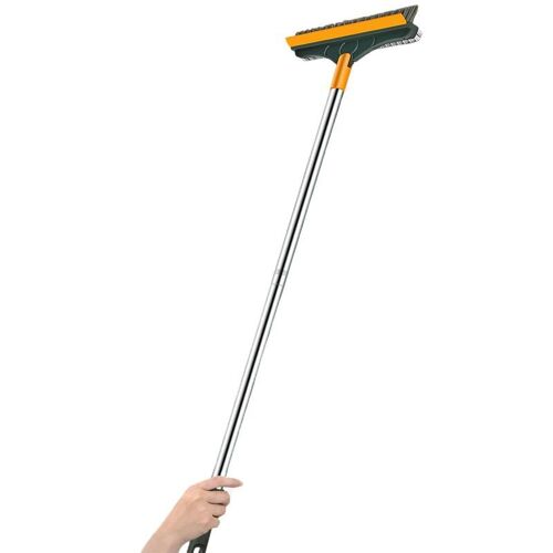 Brosse à récurer le sol avec manche long, 3 en 1, outil de grattage de livres, rotatif à 180 degrés, livres creux de cuisine