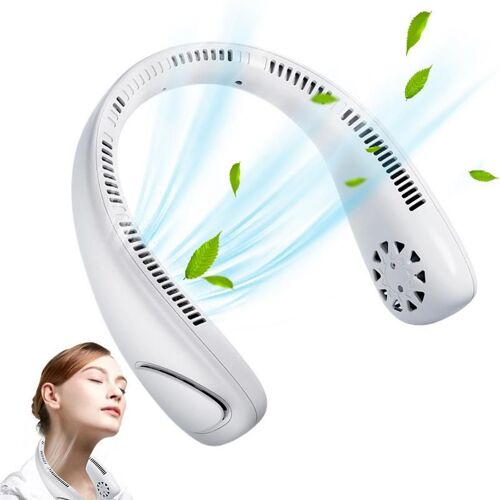 Ventilateur de Cou Personnel Mains Libres, Sans Lame, à Piles, de Poche, pour l'Extérieur, à Faible Bruit, 3 Vitesses Réglables, 36