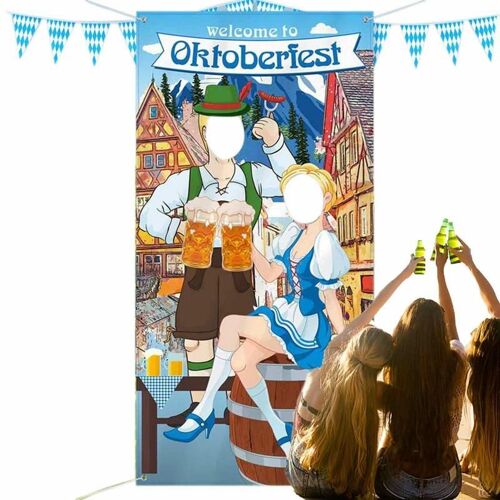 Décorations de fête Oktoberfest, accessoire photo, tissu angiFabric, fond de photomaton, jeux amusants, fournitures pour festival de la bière