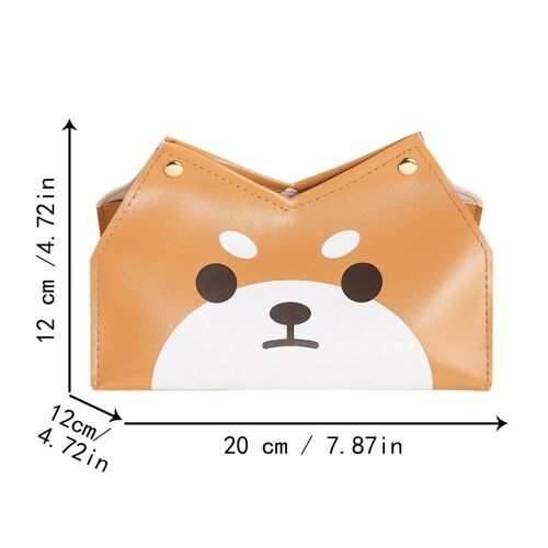 Boîte à mouchoirs en cuir dessin animé mignon, porte-serviettes, boîte à mouchoirs de voiture, décoration de la maison, salon, chambre, cuisine, boîte de rangement de bureau