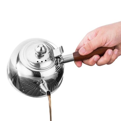 Bouilloire À Thé En Acier Inoxydable Avec Poignée En Bois, Théière, Bouteille D'eau Bouillante, Café, Cuisine, Cuisinière, Verres À Induction Pour Cuisinière