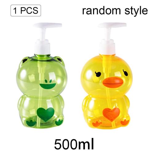 Bouteille de voyage portable en plastique HI pour tampon de voyage, récipient de gratitude cosmétique, dessin animé mignon, shampooing, 500ml, 250ml