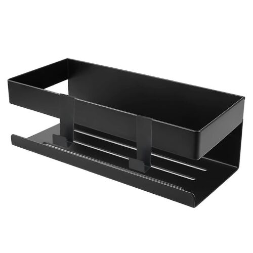 Étagère de douche sans perçage, panier de douche en acier inoxydable pour cuisine, salle de bain, bureau, hôtel (noir)