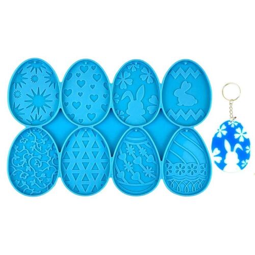 Moule De Porte-Clés En Silicone Pour ?ufs De Pâques, Porte-Clés À 8 Emplacements, ?ufs De Pâques, ?ufs En Résine, ?ufs En Question, Bijoux, Élection
