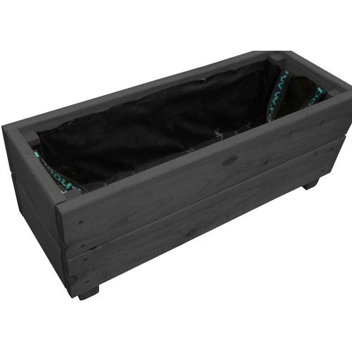 Jardinière En Mélèze Moline 60 X 22 X 20 Cm Cérusé Noir