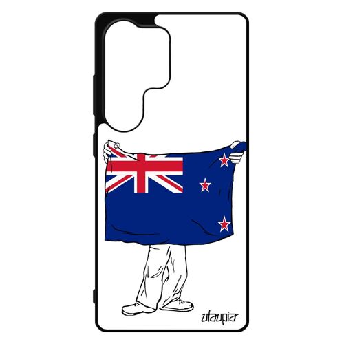 Coque Pour Samsung S25 Ultra Silicone Drapeau Nouvelle Zelande Neo Zelandais Basket Etui Rugby Jo Foot Coupe Du Monde Metal Bumper Pour Galaxy
